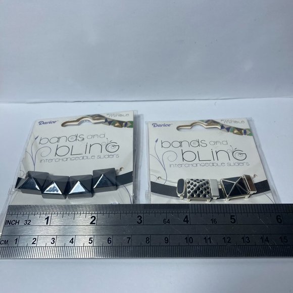 Jewelry Charm Sliders Black Blue 4 Packs Mix and Mingle Darice Bands and Bling - Picture 9 of 12